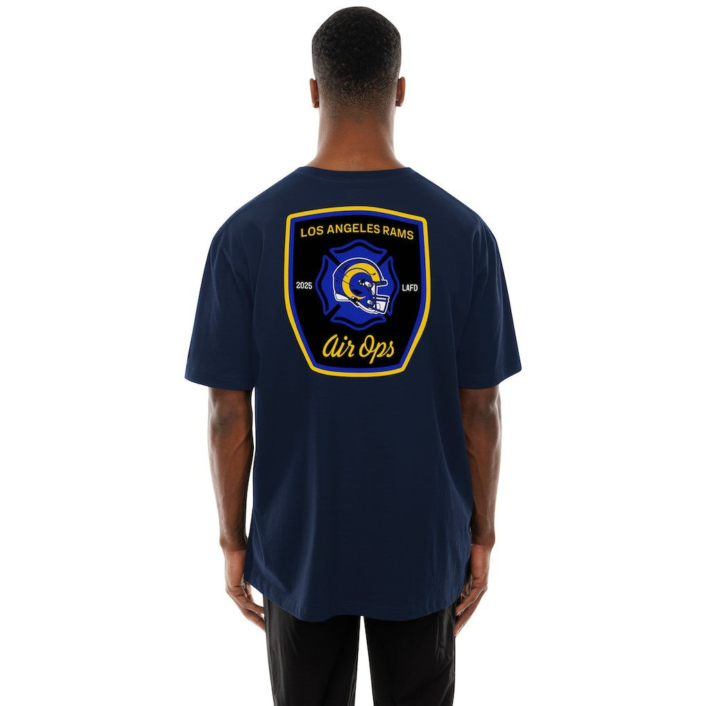 Los Angeles Rams x LAFD New Era Air Ops T-Shirt Navy - NFL