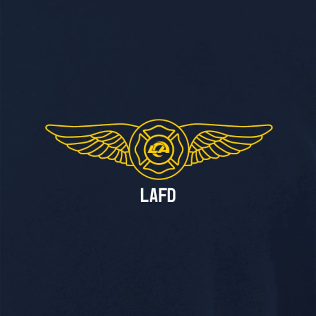 Los Angeles Rams x LAFD New Era Air Ops T-Shirt Navy - NFL
