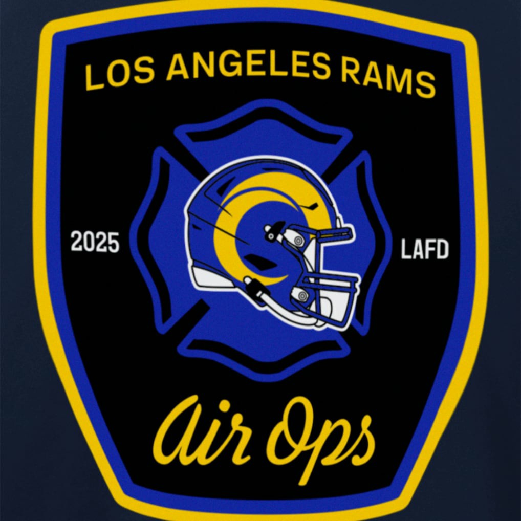 Los Angeles Rams x LAFD New Era Air Ops T-Shirt Navy - NFL