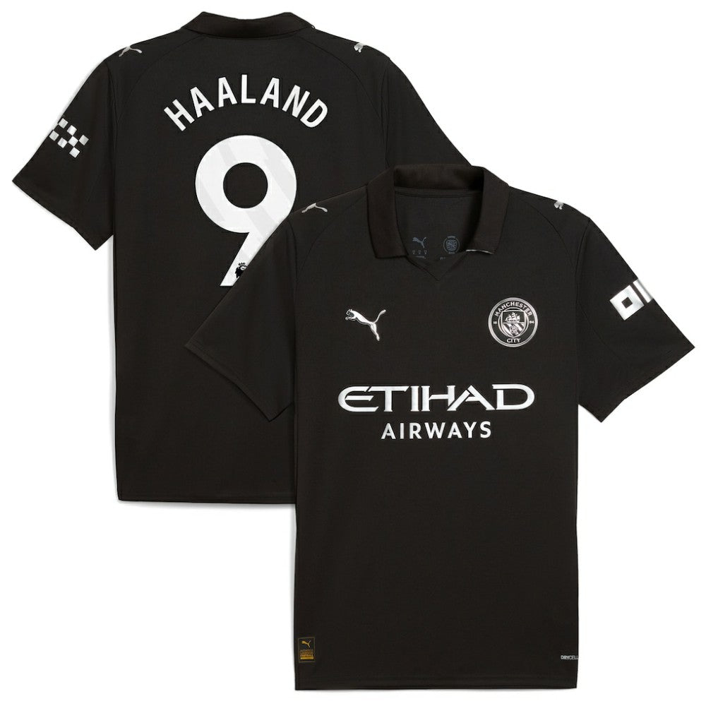 Puma Erling Haaland Manchester City 2025/26 Away Replica Player Jerseys - Black