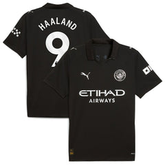 Puma Erling Haaland Manchester City 2025/26 Away Replica Player Jerseys - Black