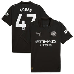 Puma Phil Foden Manchester City 2025/26 Away Replica Player Jerseys - Black
