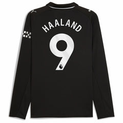 Puma Erling Haaland Manchester City 2025/26 Away Replica Long Sleeve Player Jerseys - Black