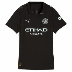 Puma Erling Haaland Manchester City Women's 2025/26 Away Replica Player Jerseys - Black
