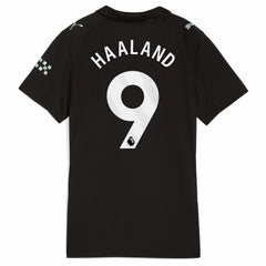 Puma Erling Haaland Manchester City Women's 2025/26 Away Replica Player Jerseys - Black