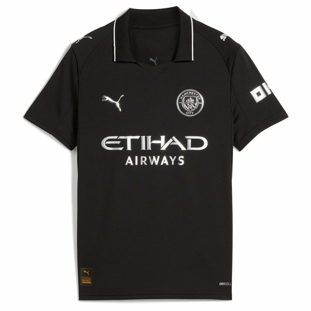 Puma Erling Haaland Manchester City Youth 2025/26 Away Replica Player Jerseys - Black