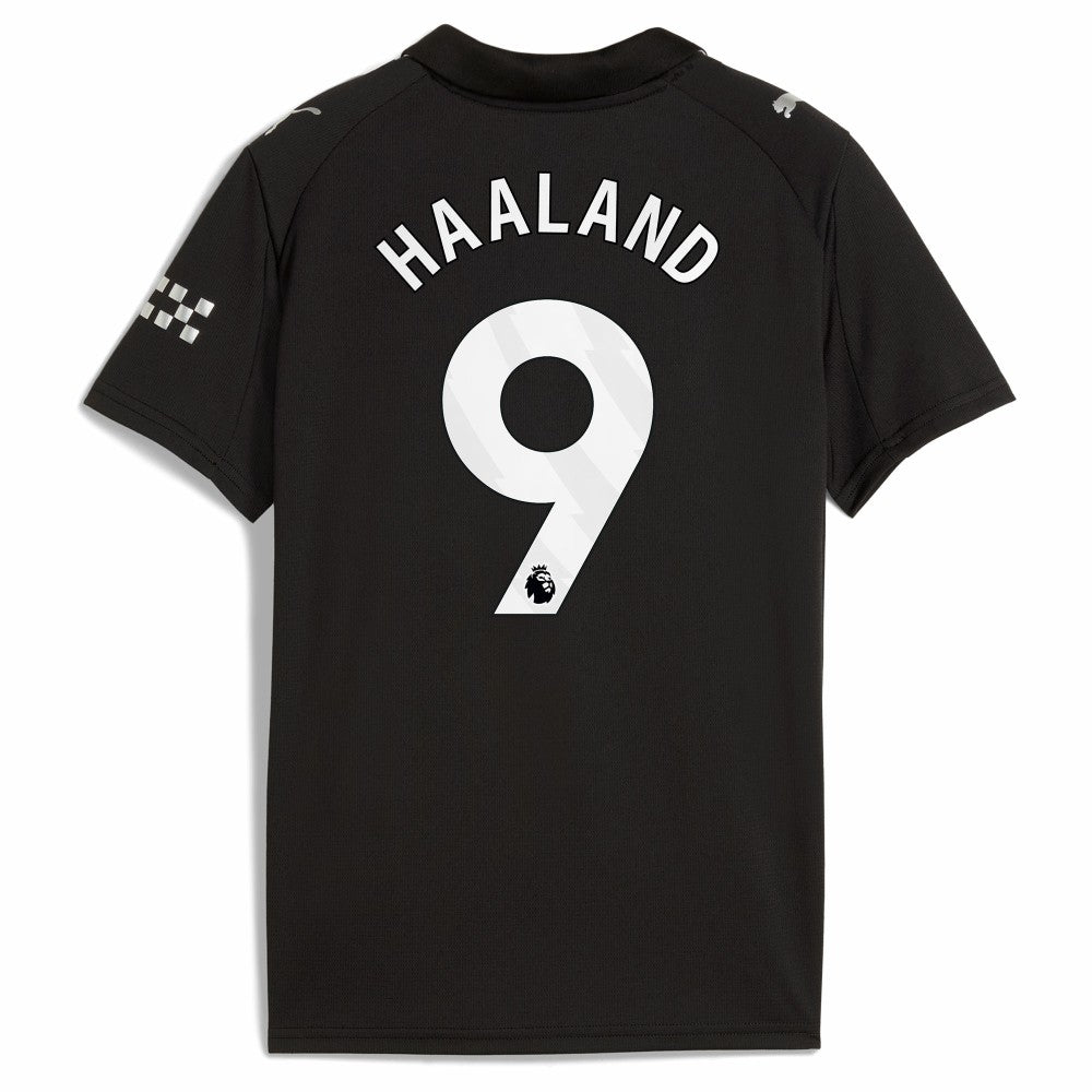 Puma Erling Haaland Manchester City Youth 2025/26 Away Replica Player Jerseys - Black