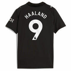 Puma Erling Haaland Manchester City Youth 2025/26 Away Replica Player Jerseys - Black