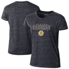 Boston Bruins Champion Women's Tri-Blend V-Neck T-Shirt Black