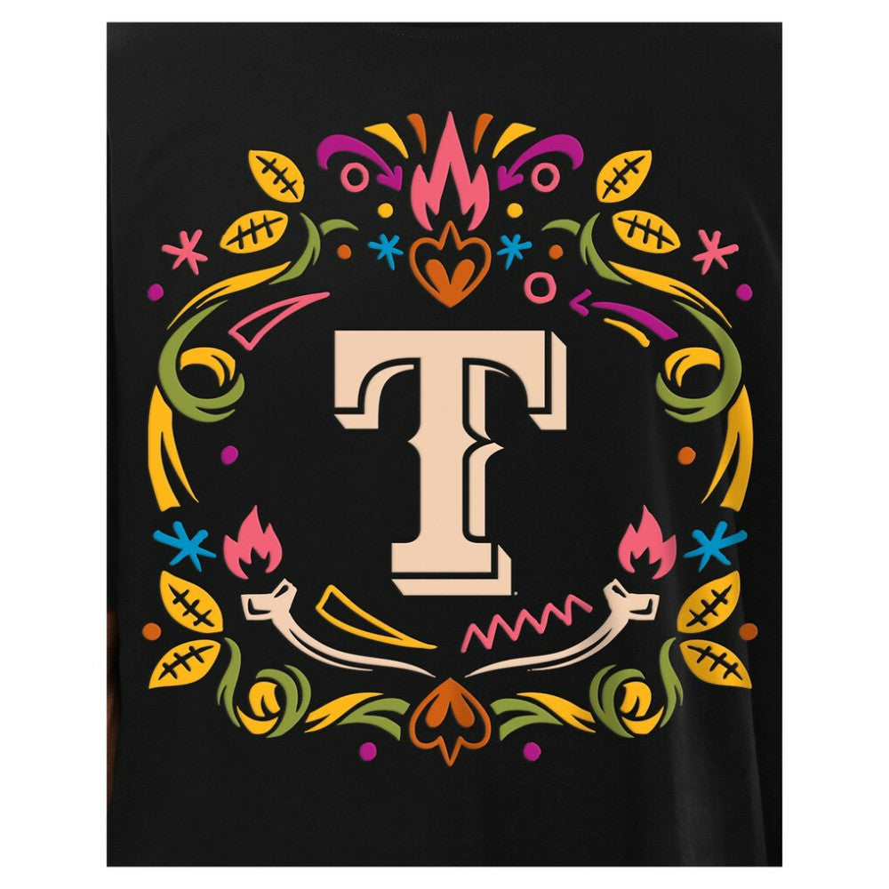 Texas Rangers New Era Día de los Muertos T-Shirt On Sale