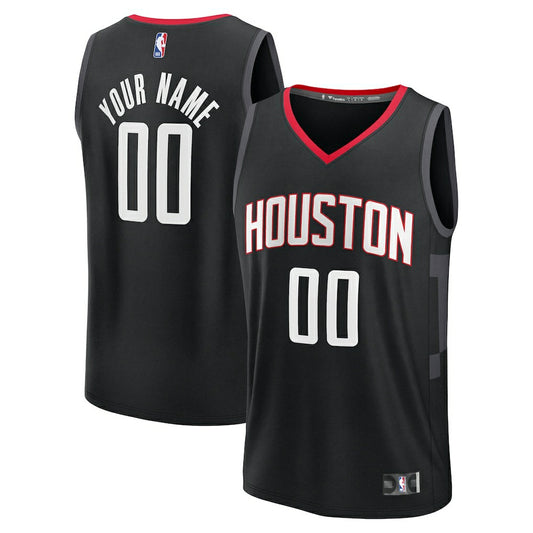 Houston Rockets Youth Fast Break Custom Jersey - Statement Edition - Black | NBA Jerseys