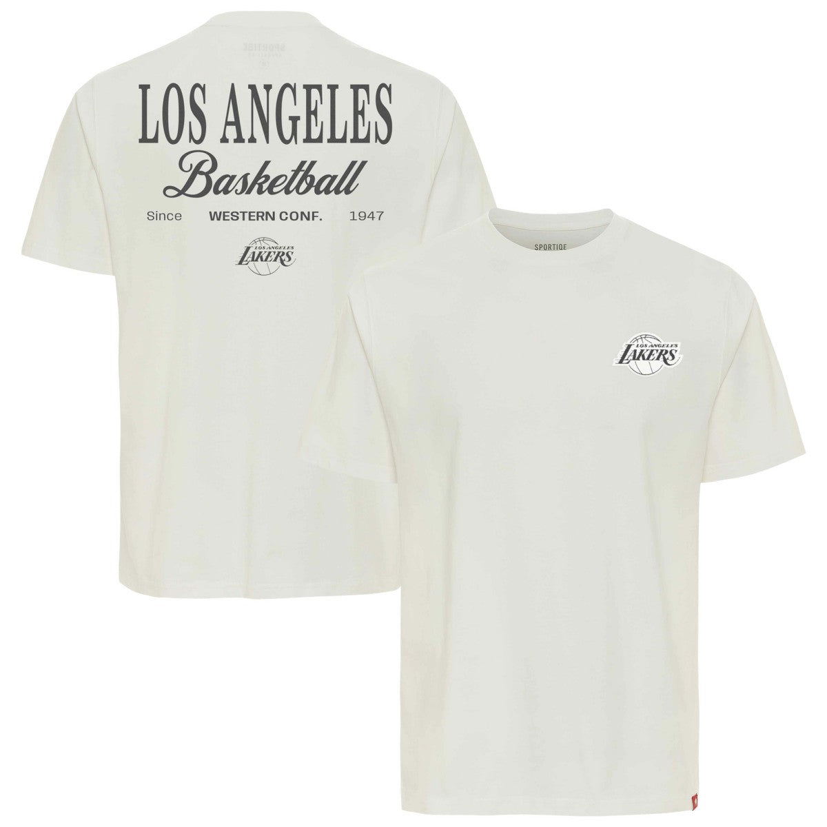 NBA - Los Angeles Lakers Sportiqe Unisex Athletic Club Collection Duke Relaxed Fit Premium T-Shirt - Cream