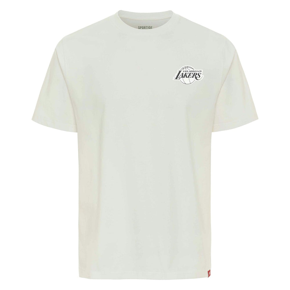 NBA - Los Angeles Lakers Sportiqe Unisex Athletic Club Collection Duke Relaxed Fit Premium T-Shirt - Cream