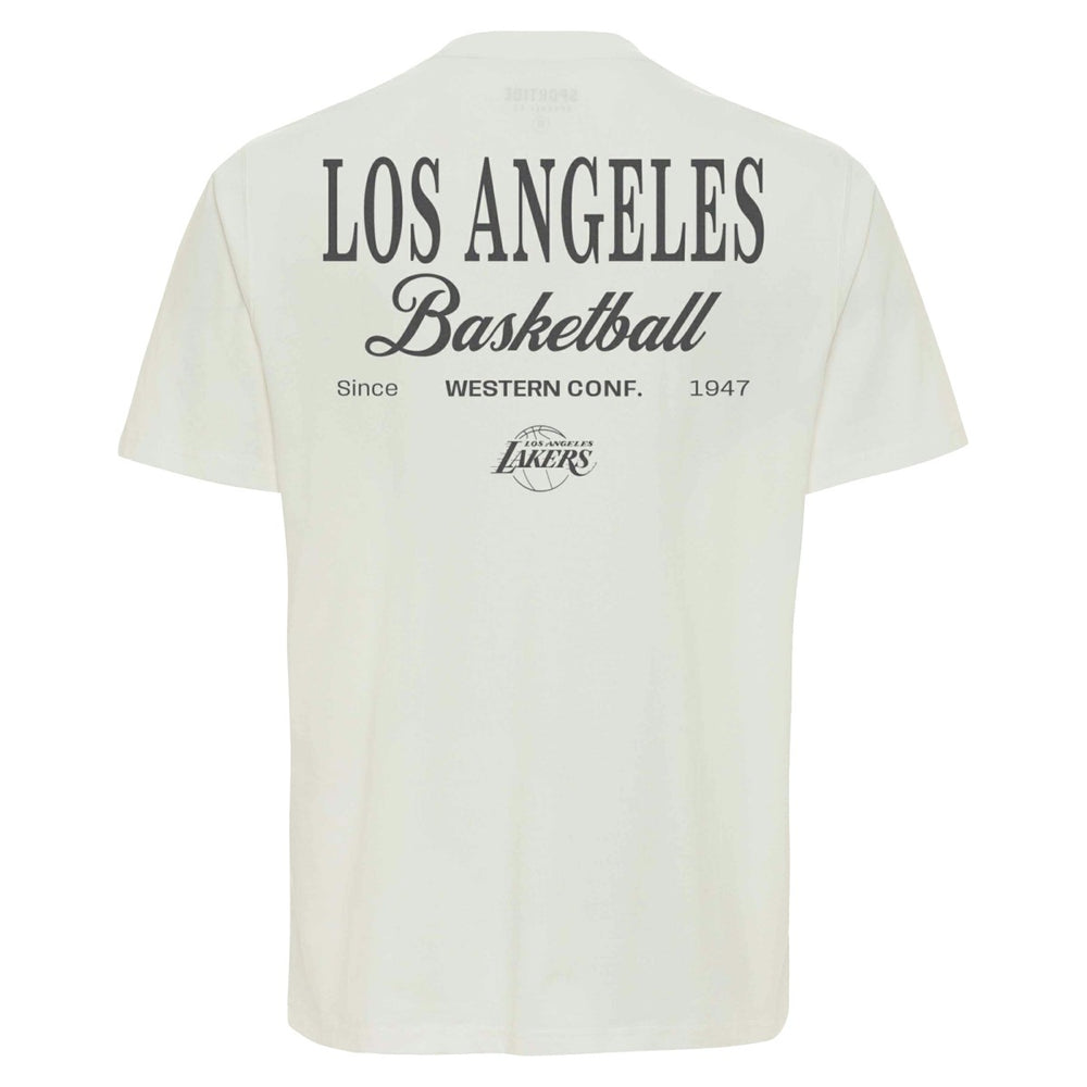 NBA - Los Angeles Lakers Sportiqe Unisex Athletic Club Collection Duke Relaxed Fit Premium T-Shirt - Cream