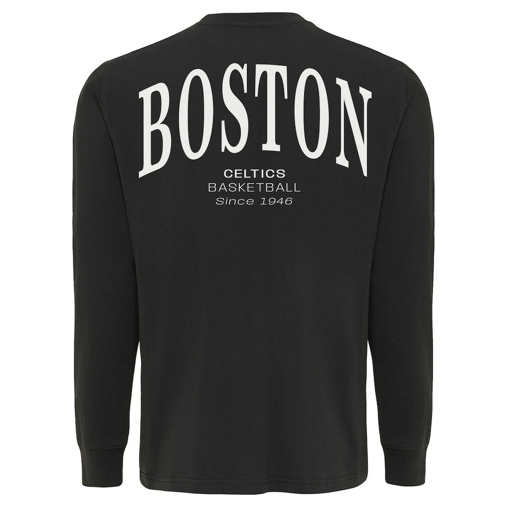 NBA - Boston Celtics Sportiqe Unisex Athletic Club Collection Sherwood Relaxed Fit Premium Long-Sleeve T-Shirt - Anthracite