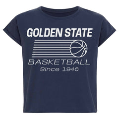 NBA - Golden State Warriors Sportiqe Women's Athletic Club Collection Alana Premium Cropped T-Shirt - Blue