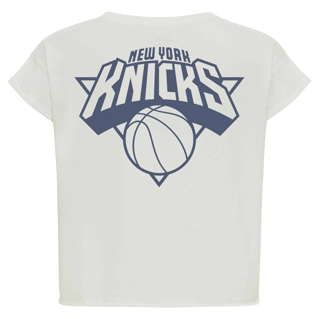 NBA - New York Knicks Sportiqe Women's Athletic Club Collection Alana Premium Cropped T-Shirt - Cream