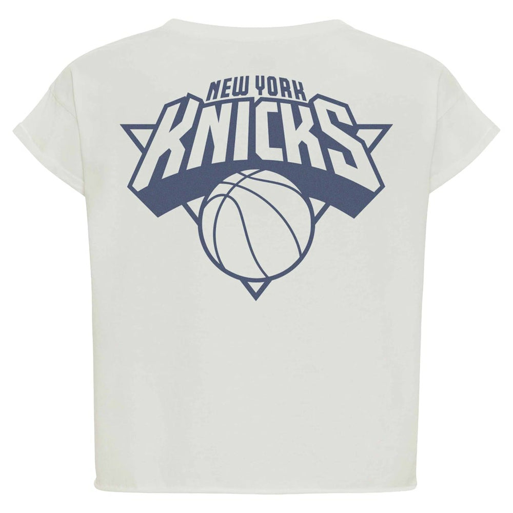 NBA - New York Knicks Sportiqe Women's Athletic Club Collection Alana Premium Cropped T-Shirt - Cream