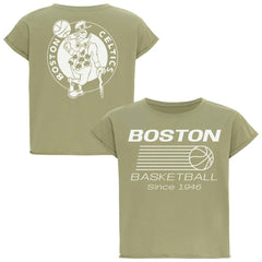 NBA - Boston Celtics Sportiqe Women's Athletic Club Collection Alana Premium Cropped T-Shirt - Kelly Green