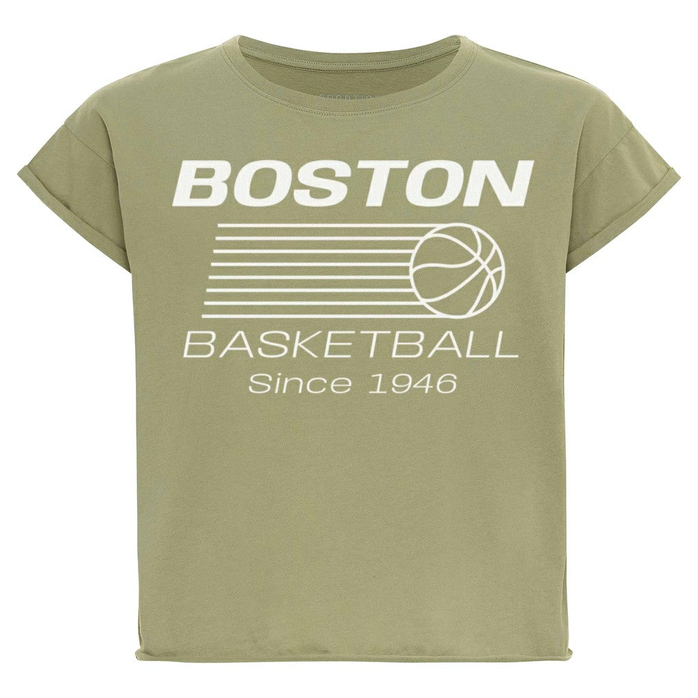 NBA - Boston Celtics Sportiqe Women's Athletic Club Collection Alana Premium Cropped T-Shirt - Kelly Green