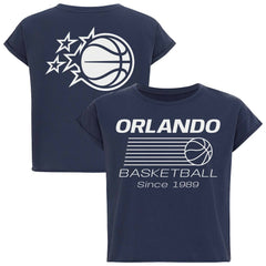 NBA - Orlando Magic Sportiqe Women's Athletic Club Collection Alana Premium Cropped T-Shirt - Navy