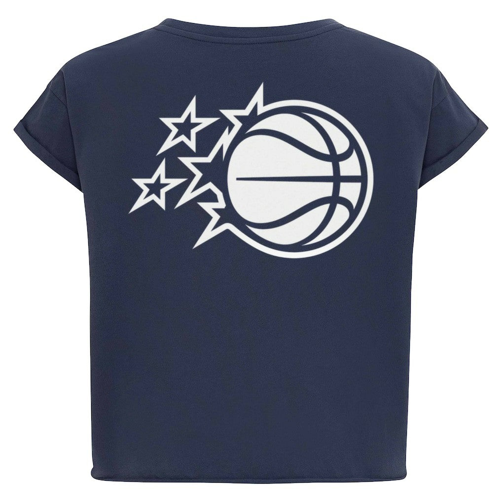 NBA - Orlando Magic Sportiqe Women's Athletic Club Collection Alana Premium Cropped T-Shirt - Navy