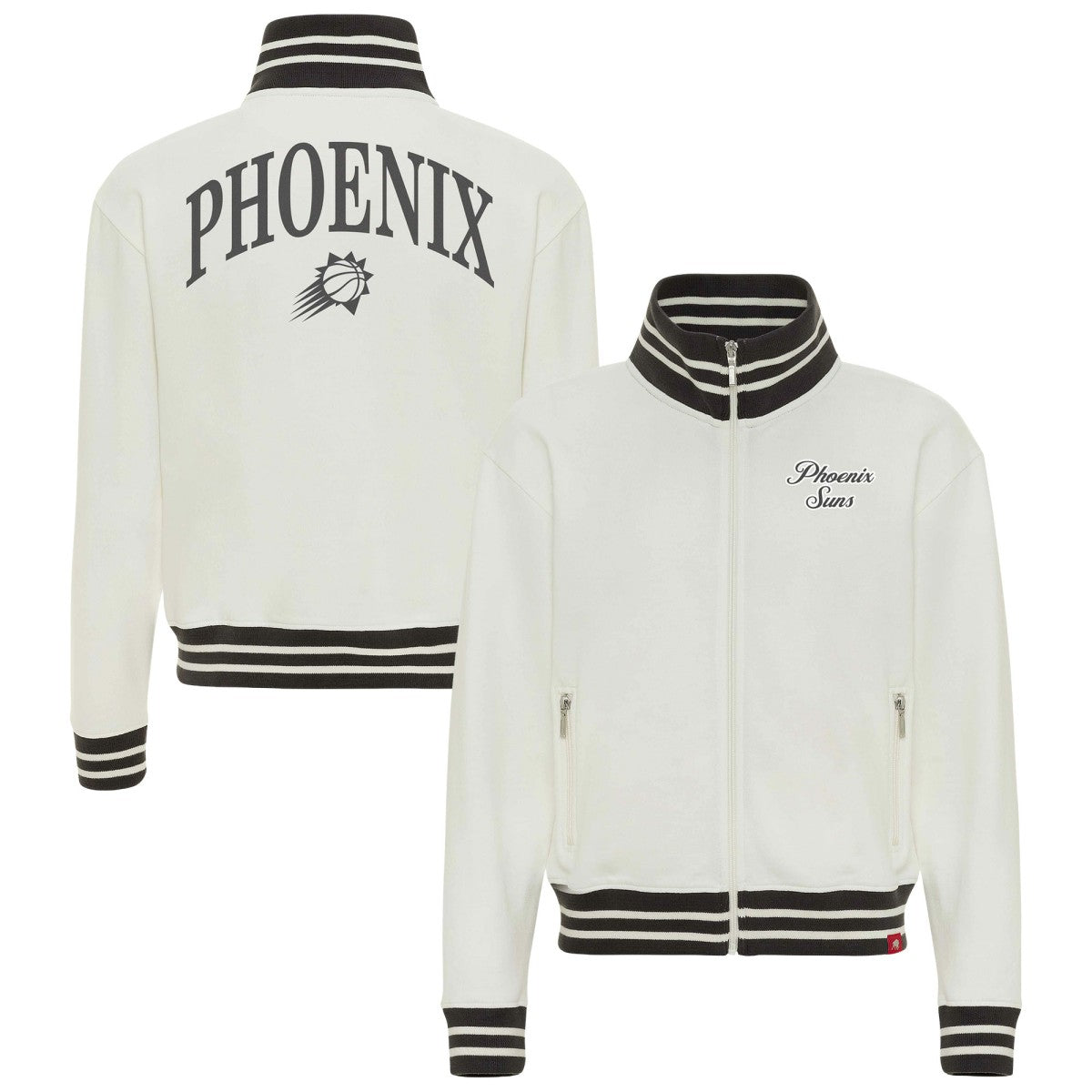 NBA - Phoenix Suns Sportiqe Women's Athletic Club Collection Sutton French Terry Full-Zip Jacket - Cream