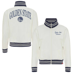 NBA - Golden State Warriors Sportiqe Women's Athletic Club Collection Sutton French Terry Full-Zip Jacket - Cream