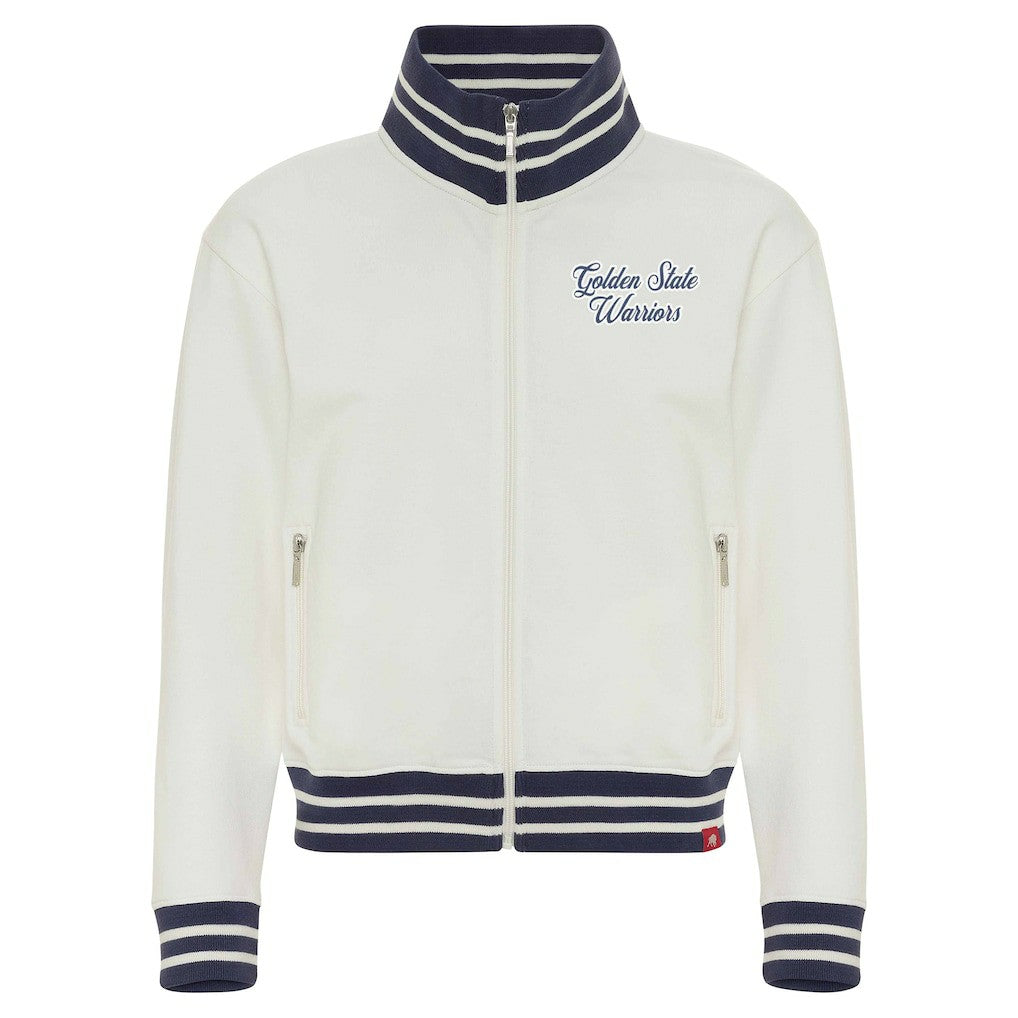 NBA - Golden State Warriors Sportiqe Women's Athletic Club Collection Sutton French Terry Full-Zip Jacket - Cream