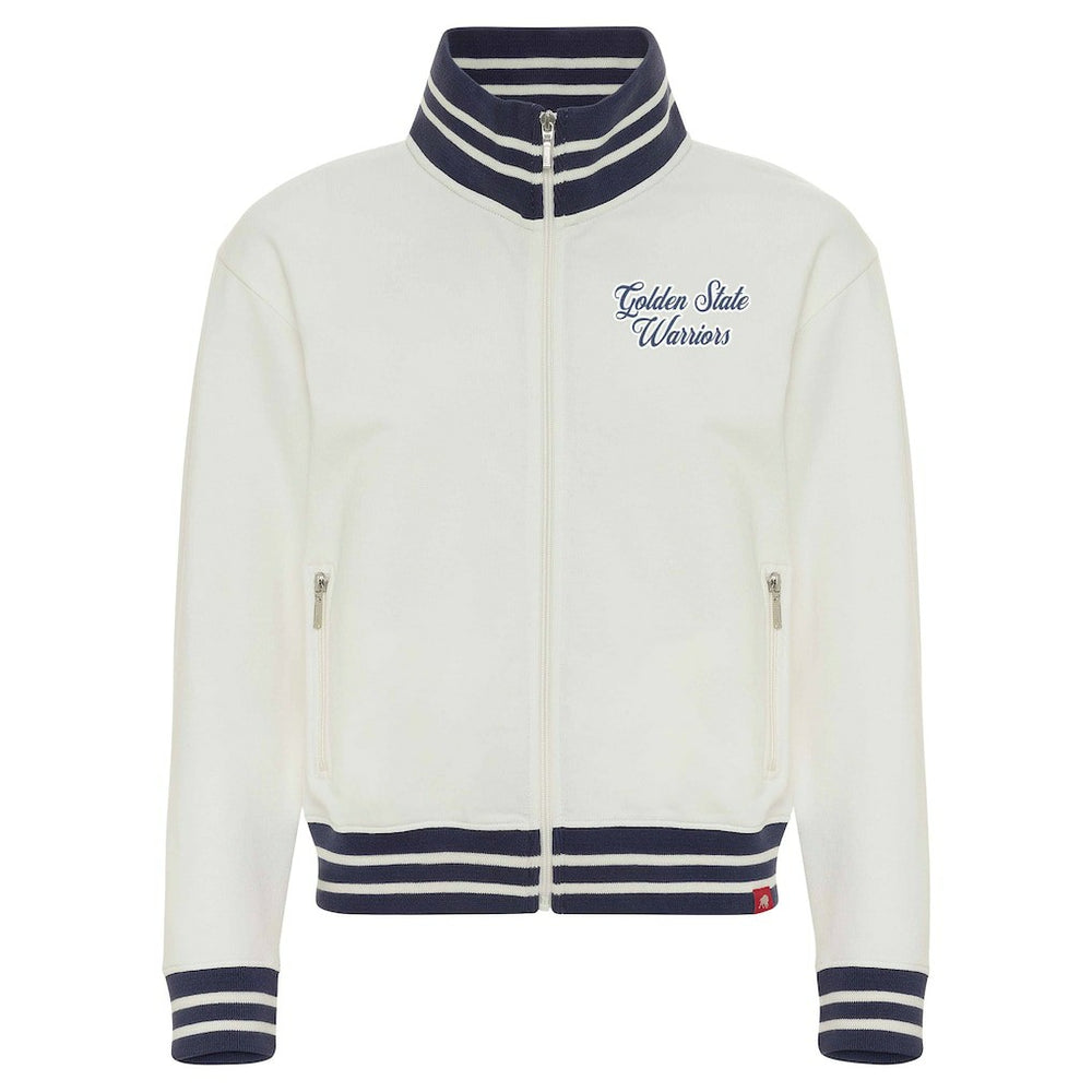 NBA - Golden State Warriors Sportiqe Women's Athletic Club Collection Sutton French Terry Full-Zip Jacket - Cream