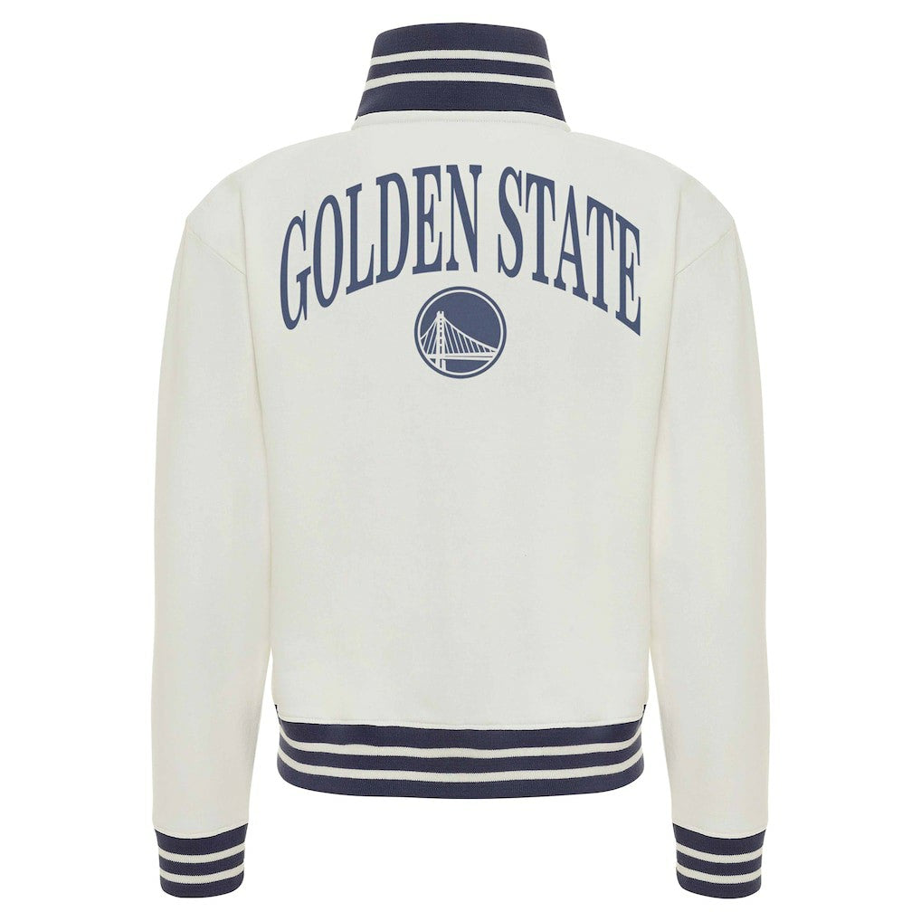 NBA - Golden State Warriors Sportiqe Women's Athletic Club Collection Sutton French Terry Full-Zip Jacket - Cream