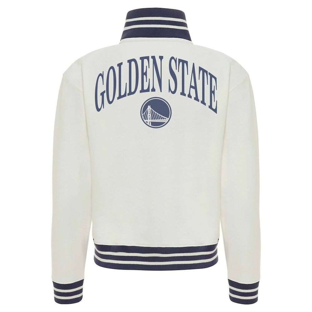 NBA - Golden State Warriors Sportiqe Women's Athletic Club Collection Sutton French Terry Full-Zip Jacket - Cream