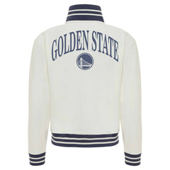 NBA - Golden State Warriors Sportiqe Women's Athletic Club Collection Sutton French Terry Full-Zip Jacket - Cream