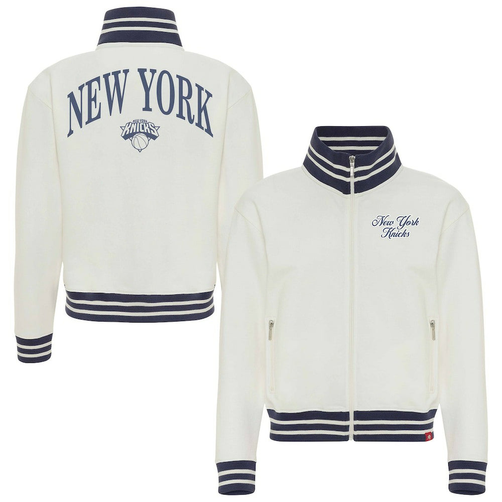 NBA - New York Knicks Sportiqe Women's Athletic Club Collection Sutton French Terry Full-Zip Jacket - Cream