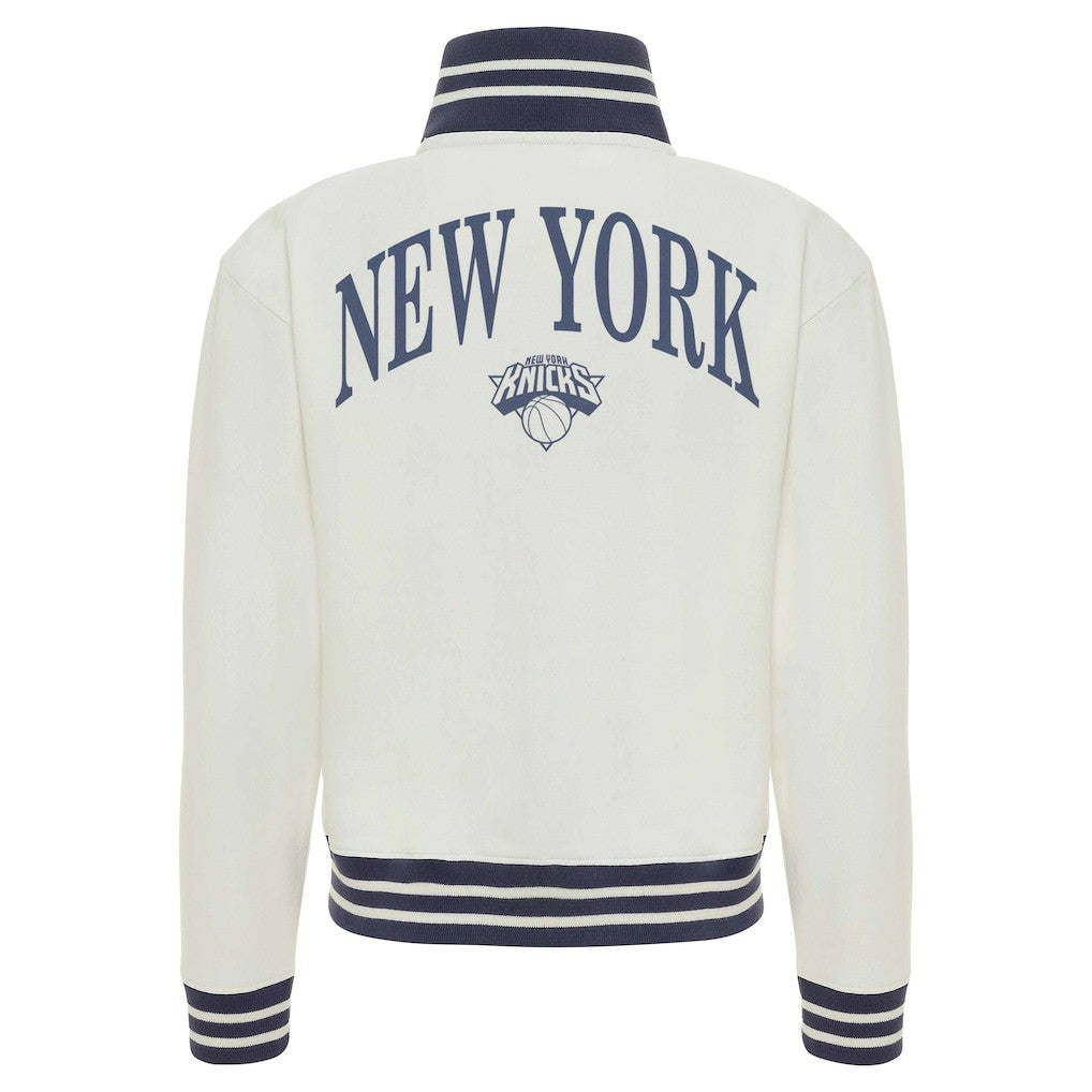 NBA - New York Knicks Sportiqe Women's Athletic Club Collection Sutton French Terry Full-Zip Jacket - Cream