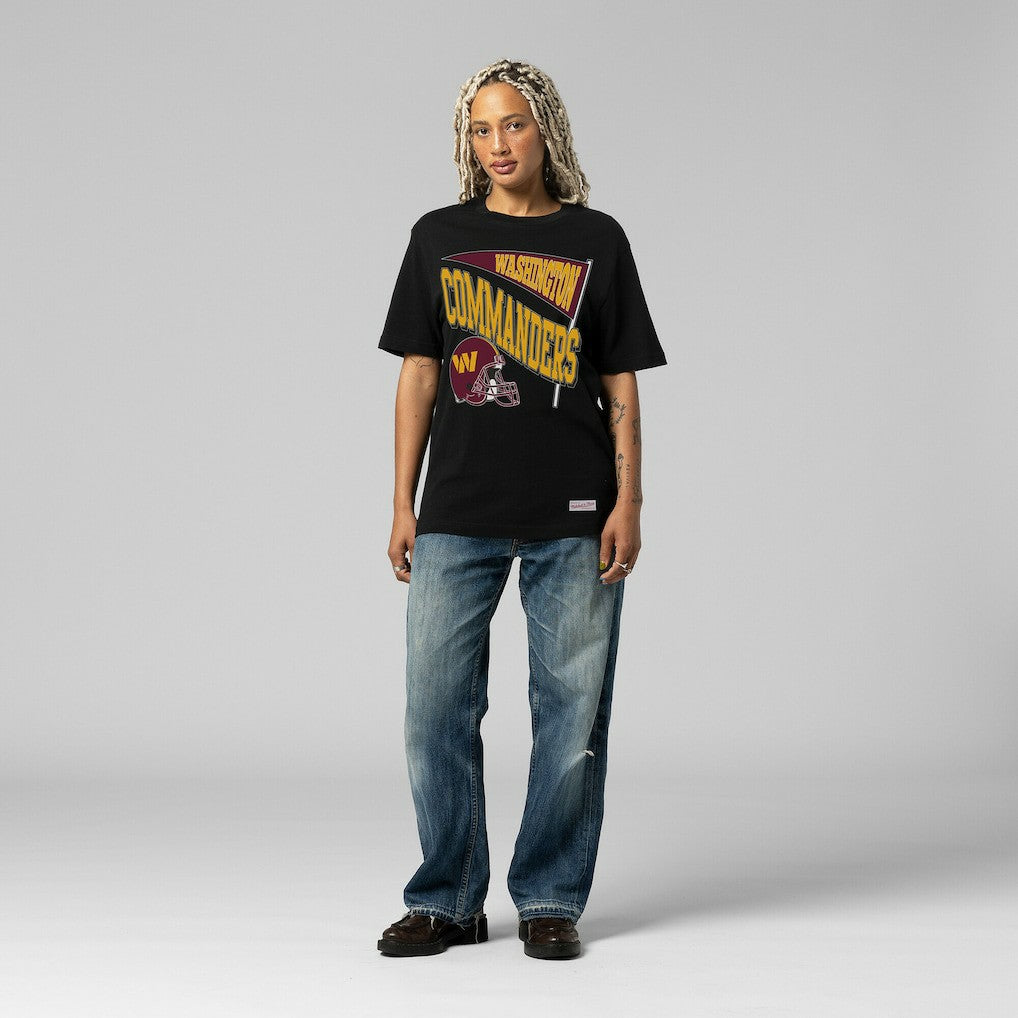 Washington Commanders Women's Team Dynamic Boyfriend T-Shirt Black - Mitchell & Ness