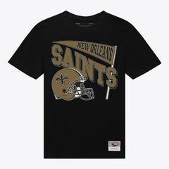New Orleans Saints Women's Team Dynamic Boyfriend T-Shirt Black - Mitchell & Ness