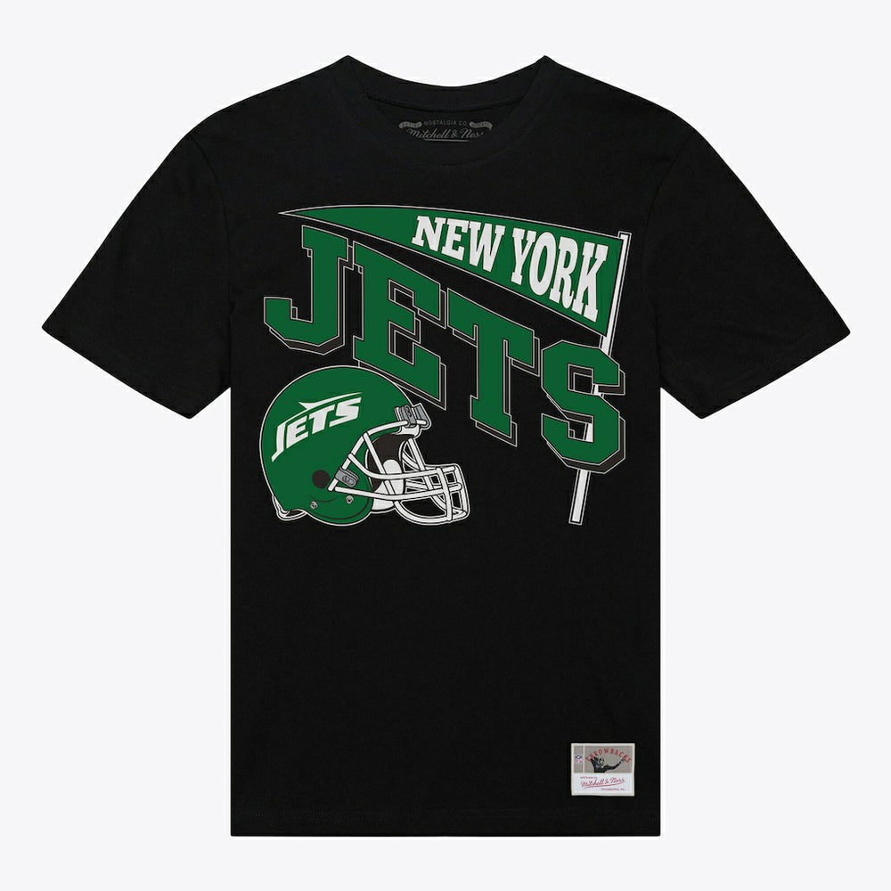 New York Jets Women's Team Dynamic Boyfriend T-Shirt Black - Mitchell & Ness