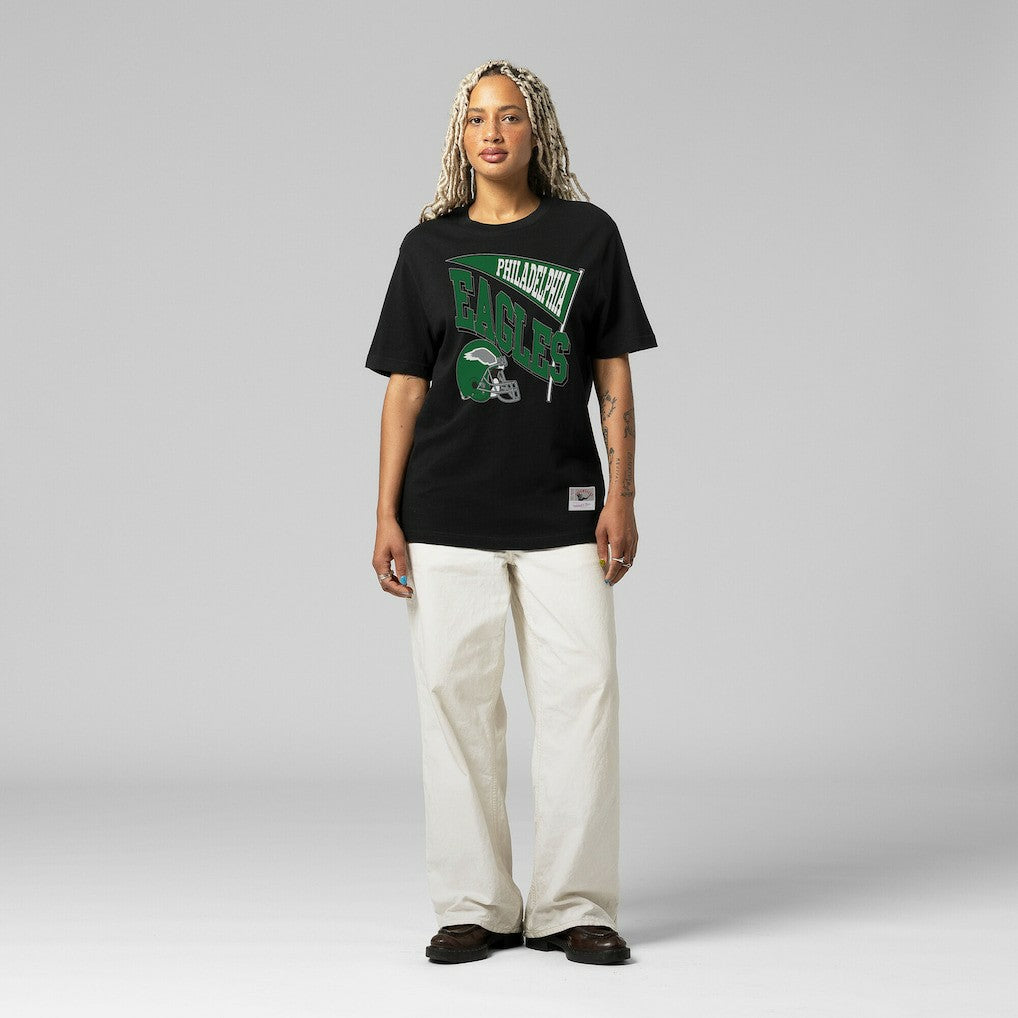 Philadelphia Eagles Women's Team Dynamic Boyfriend T-Shirt Black - Mitchell & Ness