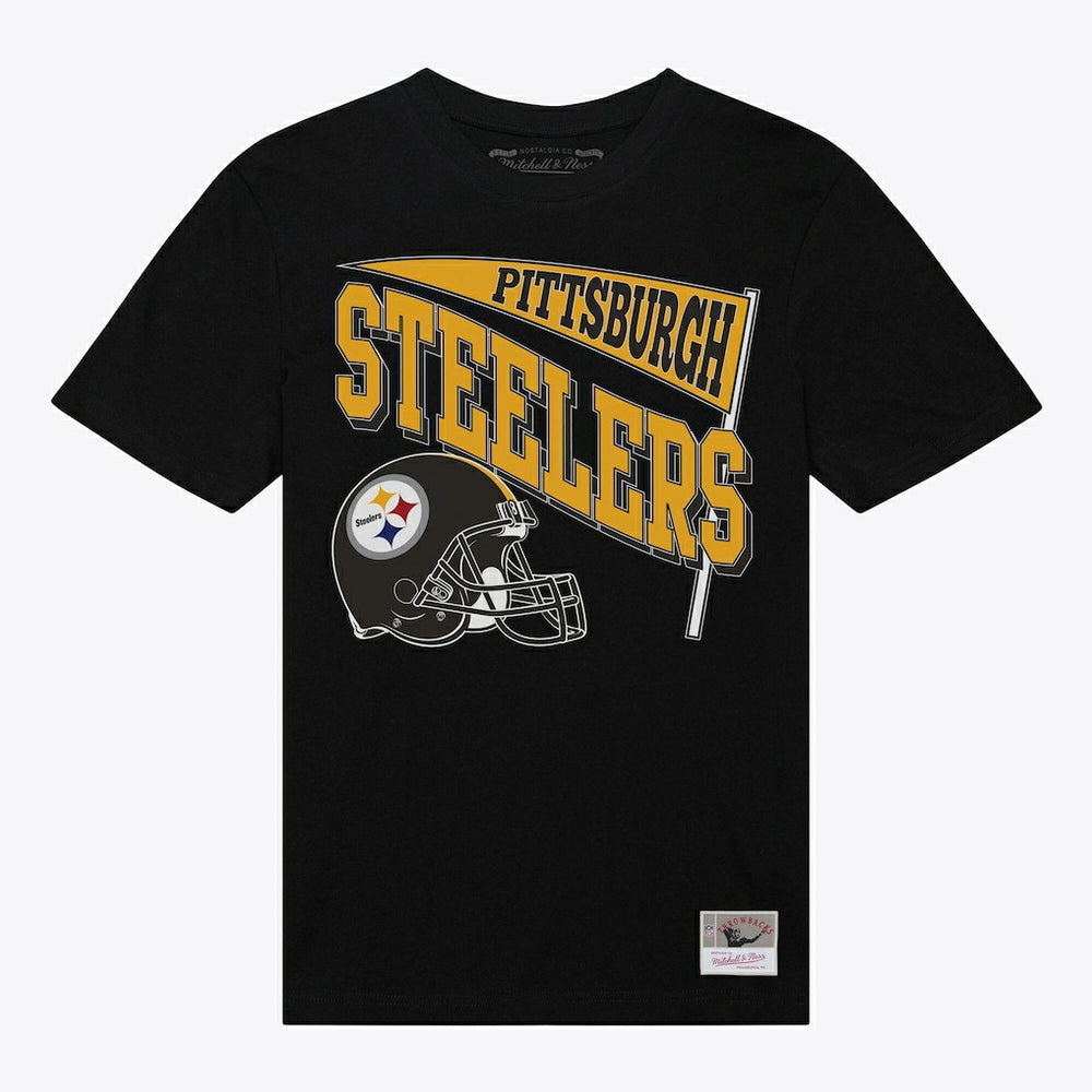 Pittsburgh Steelers Women's Team Dynamic Boyfriend T-Shirt Black - Mitchell & Ness