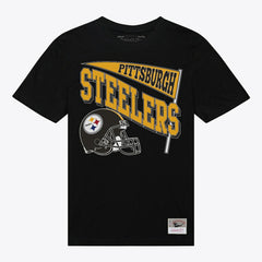 Pittsburgh Steelers Women's Team Dynamic Boyfriend T-Shirt Black - Mitchell & Ness