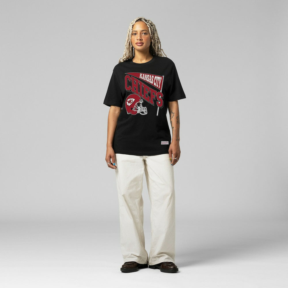 Kansas City Chiefs Women's Team Dynamic Boyfriend T-Shirt Black - Mitchell & Ness