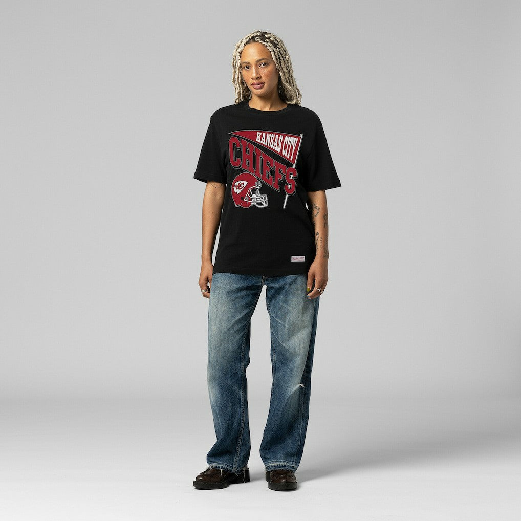 Kansas City Chiefs Women's Team Dynamic Boyfriend T-Shirt Black - Mitchell & Ness