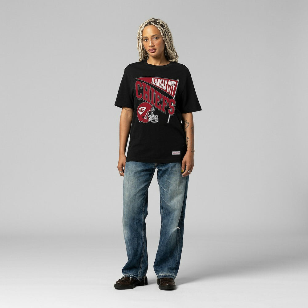 Kansas City Chiefs Women's Team Dynamic Boyfriend T-Shirt Black - Mitchell & Ness