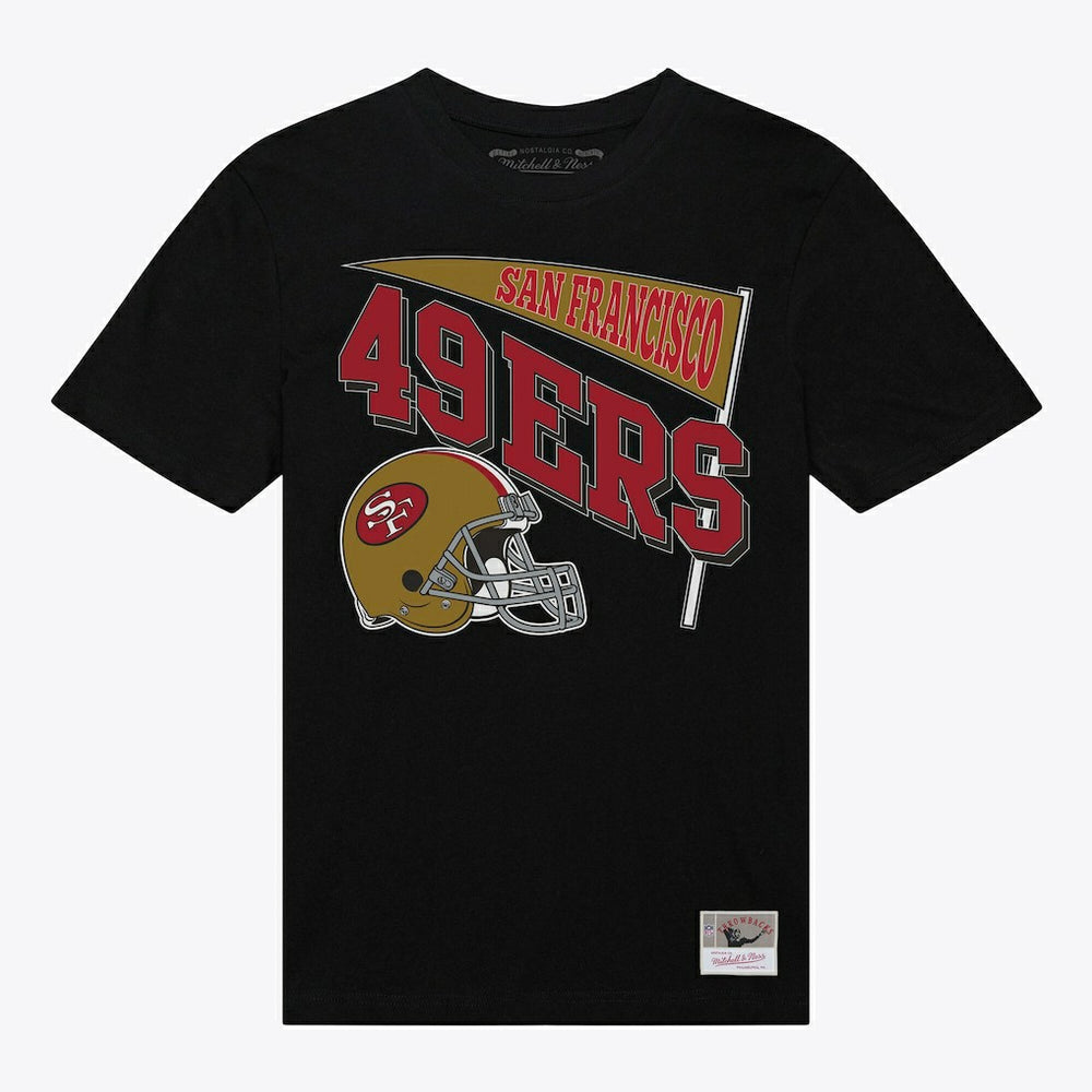 San Francisco 49ers Women's Team Dynamic Boyfriend T-Shirt Black - Mitchell & Ness