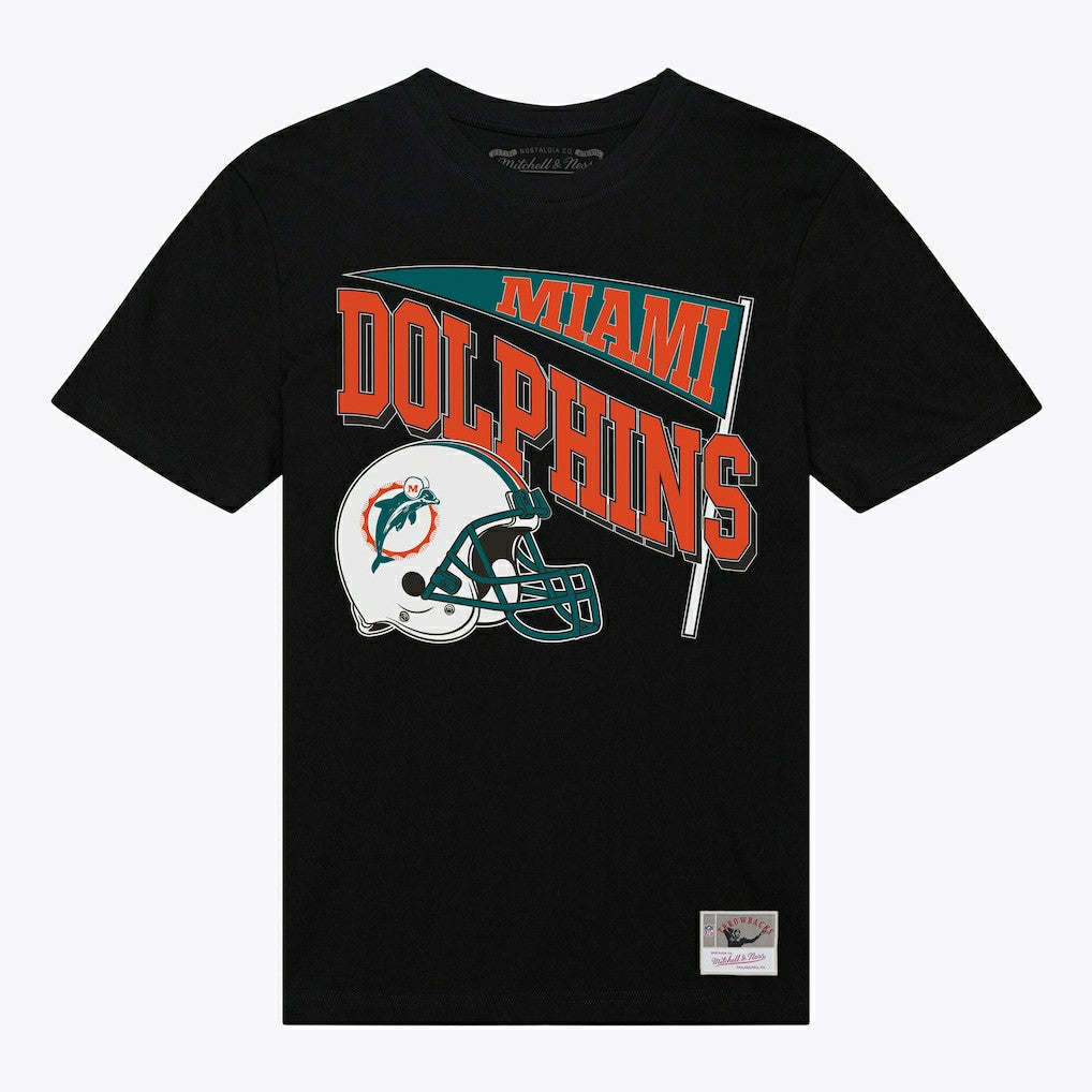 Miami Dolphins Women's Team Dynamic Boyfriend T-Shirt Black - Mitchell & Ness