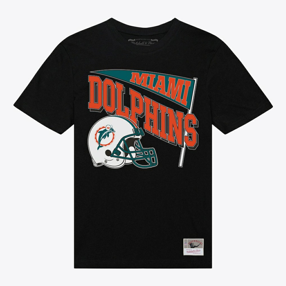 Miami Dolphins Women's Team Dynamic Boyfriend T-Shirt Black - Mitchell & Ness