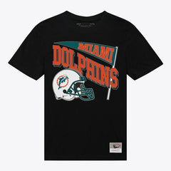 Miami Dolphins Women's Team Dynamic Boyfriend T-Shirt Black - Mitchell & Ness