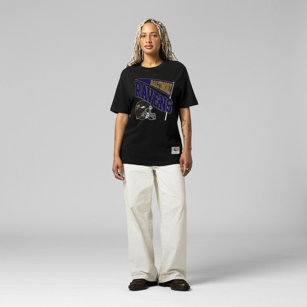 Baltimore Ravens Women's Team Dynamic Boyfriend T-Shirt Black - Mitchell & Ness