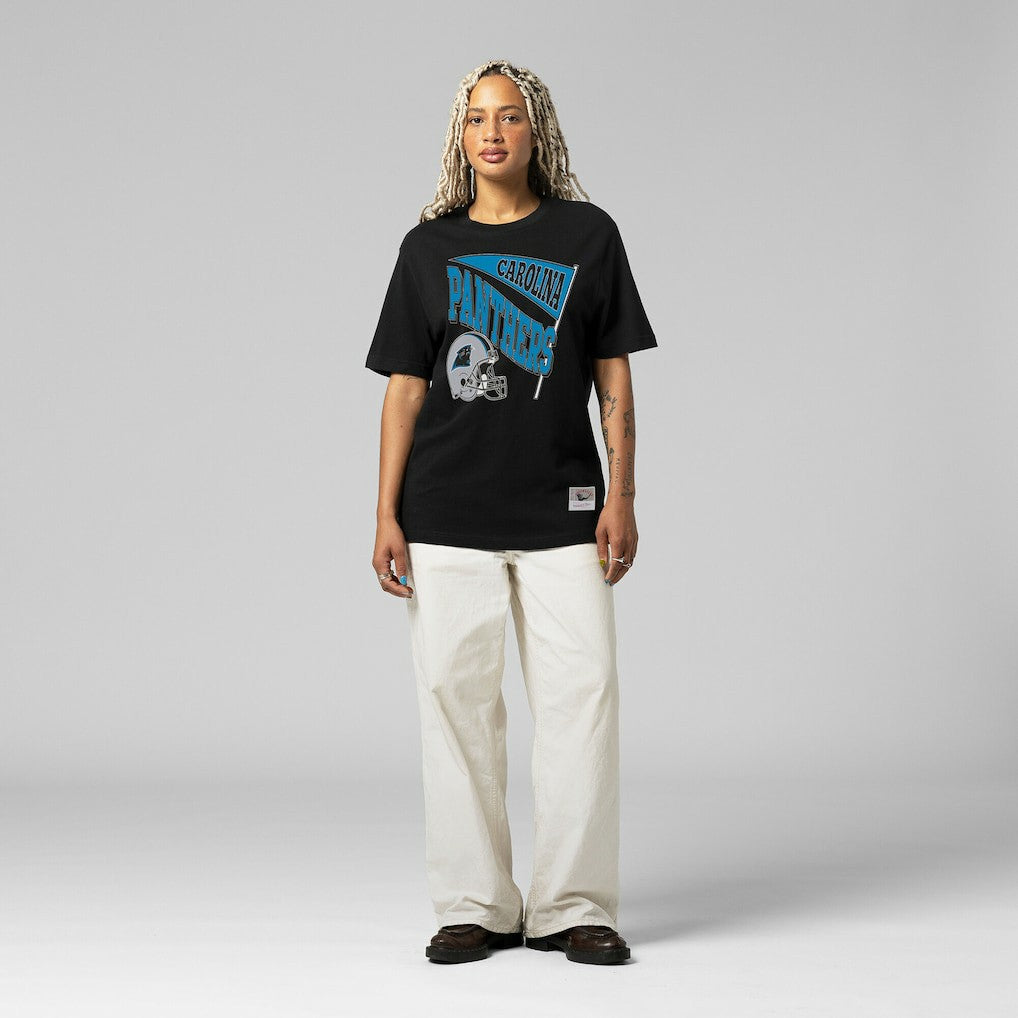 Carolina Panthers Women's Team Dynamic Boyfriend T-Shirt Black - Mitchell & Ness